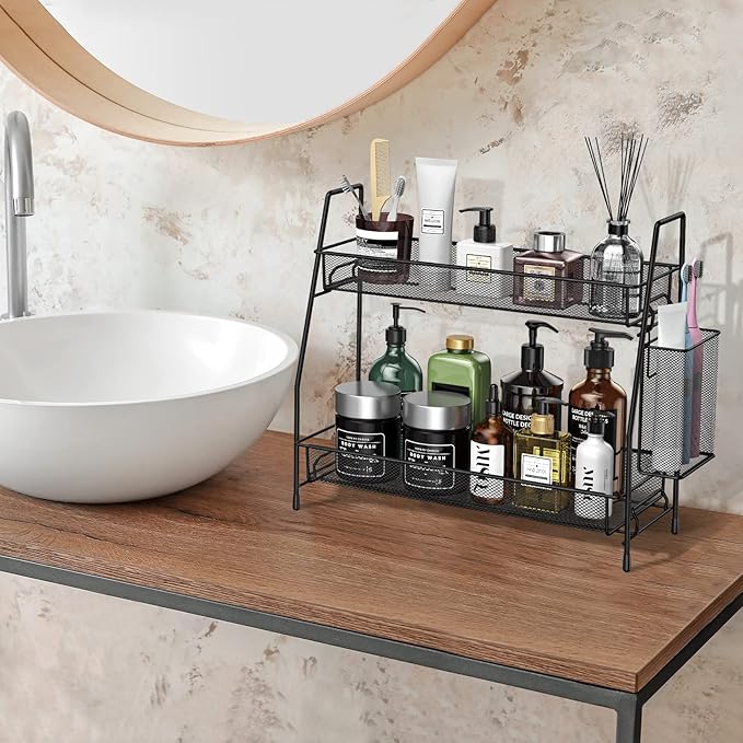 SPISPI Bathroom Organizer Countertop, Spice Rack Organizer for Cabinet,Bathroom Counter Organizer, Kitchen Countertop Organizer (Pack of 2) - Image 3