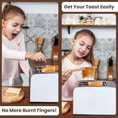 Wooden Toaster Tongs 2 PCs | Bamboo Kitchen Utensils For Cooking & Holding Toast Bacon Muffin Fruits, Pickles, Cheese Bagel Bread Ultra Grip | 9 Inch Long Natural Toxic Free - Image 2