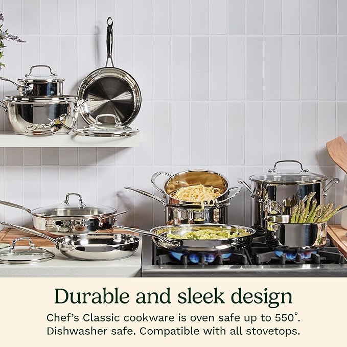Cuisinart 766S-22 6 Qt. Stainless Steel Pasta Pot w/Straining Cover Chef's-Classic-Stainless-Cookware-Collection, 6-Quart - Image 5