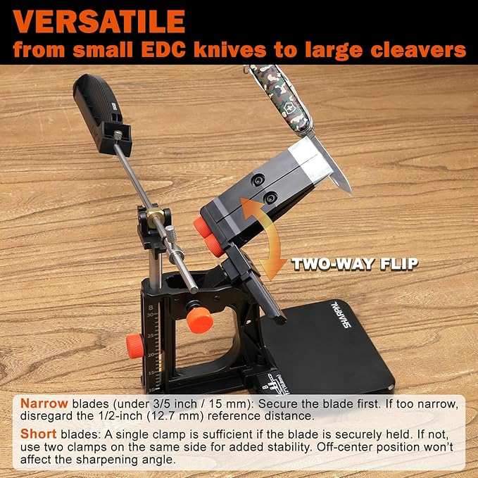 SHARPAL 202H Precision Knife Sharpening System–Adjustable Angle 10–35° Knife Sharpener Kit with 7 Abrasives (Diamond 220/325/600/1000, Whetstone 3000/6000, Leather Strop), Premium Fathers Day Gift - Image 5