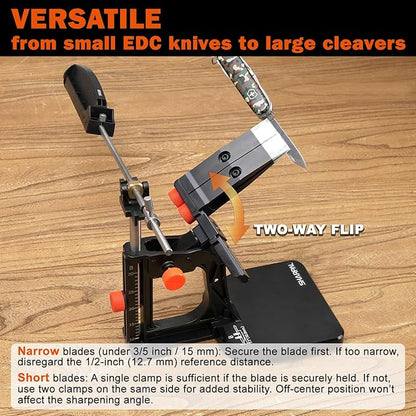 SHARPAL 202H Precision Knife Sharpening System–Adjustable Angle 10–35° Knife Sharpener Kit with 7 Abrasives (Diamond 220/325/600/1000, Whetstone 3000/6000, Leather Strop), Premium Fathers Day Gift - Image 5