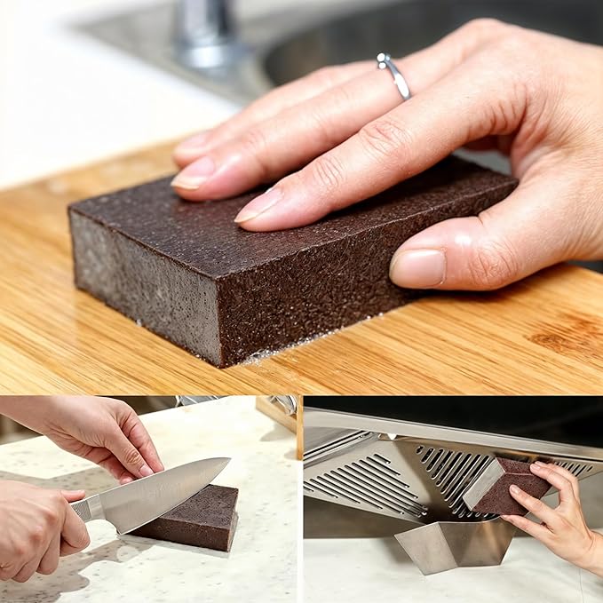 5 Powerful Pot Scrubber Cleaning Sponges, Heavy Duty Kitchen Eraser Scouring Pads, Dishwashing Oven Stove Cleaning Sponges, BBQ Grill Scrubbing Dish Cloths - Image 3