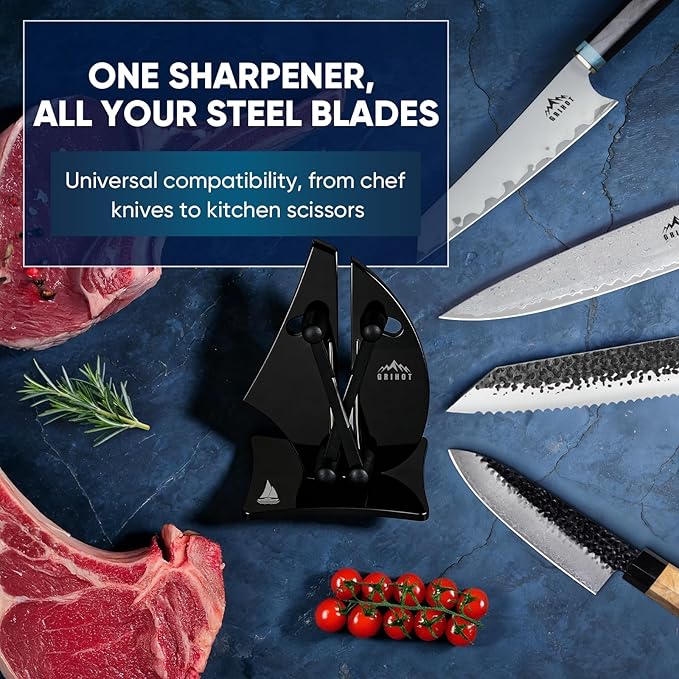 VN3 Professional Knife Sharpener | 3-Action Streamlined Sailboat Design for Effortless Knife Sharpening - The Ultimate Tool for Precision 11 to 21 Degree Angles (Obsidian Color) - Image 5