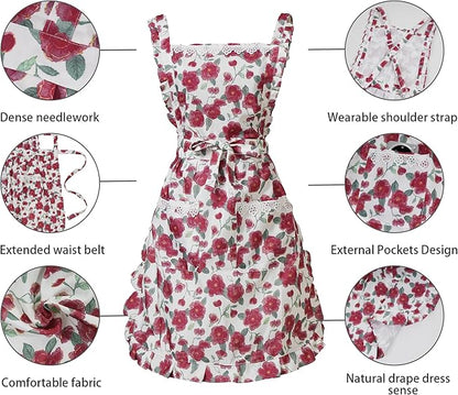 Funny Aprons for Women with Pockets, Kitchen Cooking Grilling Bbq Cute Chef Apron, Mothers Day Birthday Gifts for Women - Image 4