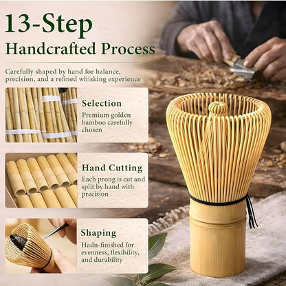 Matcha Whisk - Bamboo 100 Prong Handcrafted Natural Whisk for Matcha Powder, Traditional Japanese Chasen for Authentic Matcha Tea Preparation & Lattes - Image 3