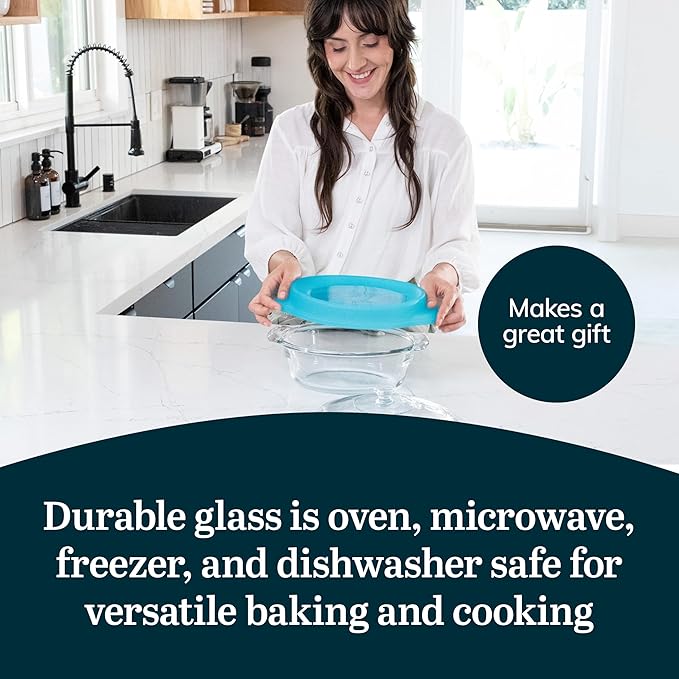 Libbey Baker’s Premium 3 Piece Glass Baking Dish Set, Stackable, Space Saving Casserole Dish with Lid Set, Baking Glassware for Casseroles, Desserts - Image 5