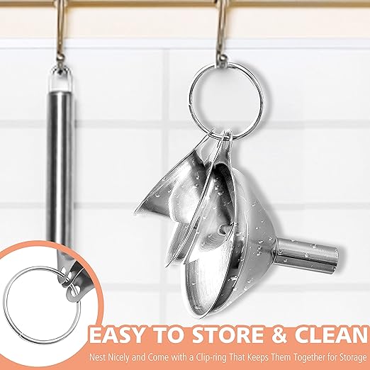 Anaeat Stainless Steel Mini Kitchen Funnel Set, 3 Pack Durable Metal Filling Funnels for Transferring Liquid, Dry ingredients, Cosmetic Lotion, Fluid, Spices, Powder - Food-Grade & High Heat Resistant - Image 8