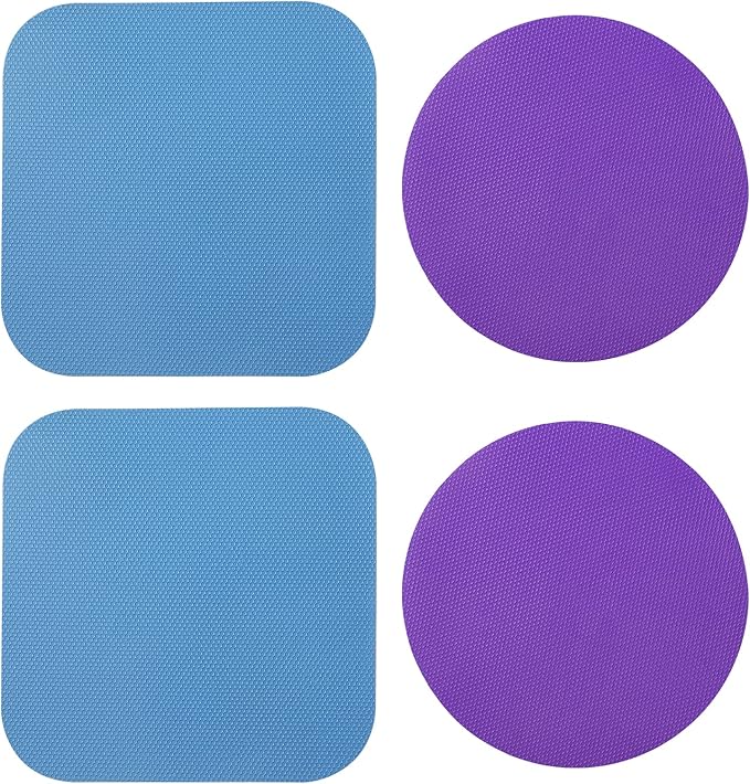 LUTER 4pcs Jar Opener, Rubber, Multi-function Silicone Bottle Opener for Seniors with Weak Hands Lid Cap Gripper Pads Kitchen Coasters Gadgets(Blue, Purple) by Unknown