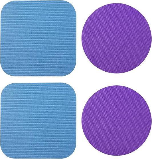 LUTER 4pcs Jar Opener, Rubber, Multi-function Silicone Bottle Opener for Seniors with Weak Hands Lid Cap Gripper Pads Kitchen Coasters Gadgets(Blue, Purple) by Unknown