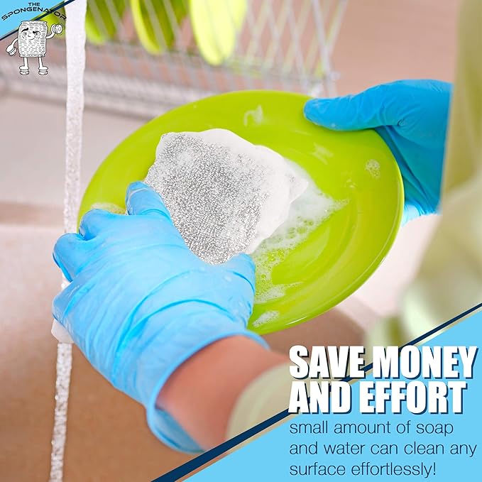 Kitchen Scrubbing Sponges - Heavy Duty Non-Scratch Scrubbing Cleaner Sponges in 1 Color - Multi-Surface Non-Metal Dish Scouring Scrubbers for Fast Cleaning. (6 Pack) - Image 4