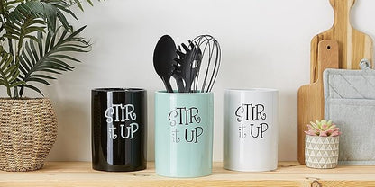 DII Kitchen Accessories Retro Collection, Ceramics, Utensil Holder, Black - Image 6