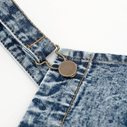 Jeanerlor - Cotton Denim Apron with Pockets for Men - Jean Apron for Hairstylis Cross Straps & Adjustable L to XXL (Denim Blue) - Image 8