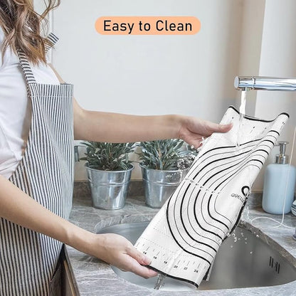 Silicone Pastry Mat - Non-Slip with Measurement Baking Mat for Fondant/Rolling Dough/Pie Crust/Pizza and Cookies - Oven Liner/Counter Mat/Kneading Mat,24" x 32", Black - Image 7