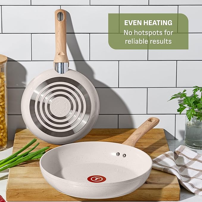 T-fal Revive Ceramic Nonstick Saute Frying Pan with Lid 6 Qt, Oven Safe to 350°F Cookware, Stay-Cool Handle Skillet, Ceramic Pots and Pans, Beige Granite - Image 8