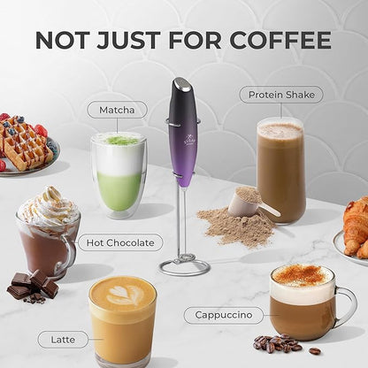 Zulay Kitchen Powerful Milk Frother Wand With 4 AA Duracell Batteries - Ultra Fast Handheld Drink Mixer - Electric Whisk Foam Maker for Coffee, Lattes, Cappuccino, Matcha & Creamer - Galaxy - Image 3