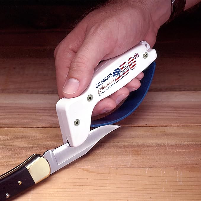 AccuSharp Knife Sharpener, Ergonomic Comfortable Handle, Compact & Easy to Use, Restore and Hone Straight & Serrated Knives, Celebrating America's 250th Anniversary - Image 3