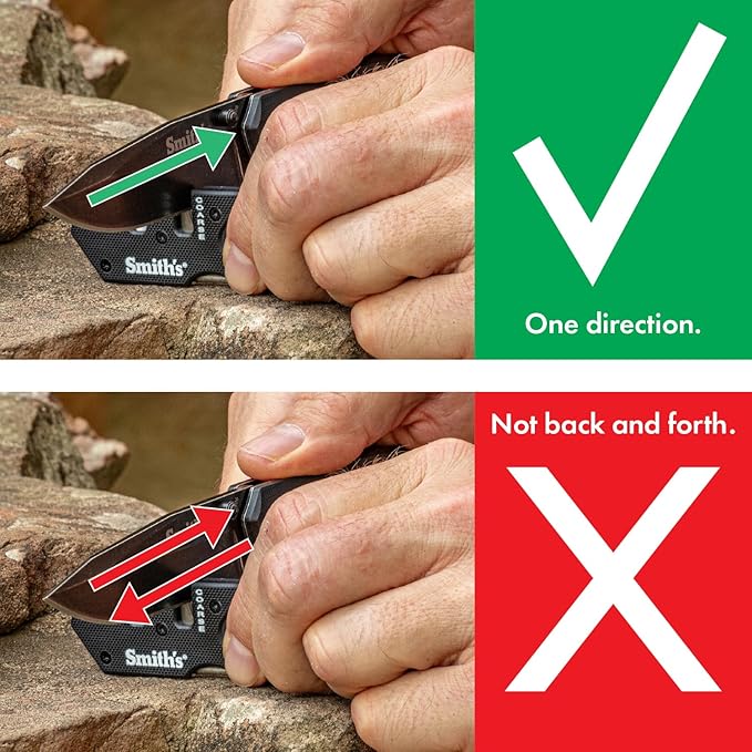 Smith’s Pocket Pal Tactical Knife Sharpener - 2 Stage Sharpener & Diamond Sharpening Rod - Pocket Clip - Outdoor Hunting Knife & Hook Sharpener - Compact & Lightweight - Image 6