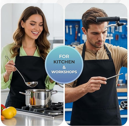 Utopia Kitchen 4 Pack Bib Apron Adjustable with 2 Pockets, Water and Oil Resistant, Cooking Kitchen Chef Apron for Women Men - Image 5