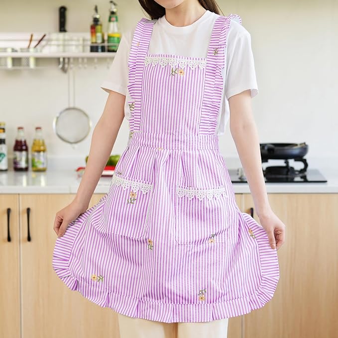 Funny Aprons for Women with Pockets, Kitchen Cooking Grilling Bbq Cute Chef Apron, Mothers Day Birthday Gifts for Women - Image 3