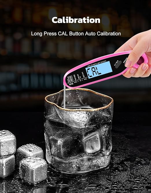 Instant Read Meat Thermometer Digital with Dual Probe & Large Backlit, Food Thermometer for Cooking & Grilling, for Candy/Baking/Oven/BBQ/Grill/Smoker, Pink Kitchen Accessories, Gifts for Mom - Image 8