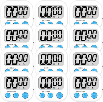 ZILLEEN Kitchen Timer Digital with Magnetic Back for Kids Classroom, White 12 Pack by ZILLEEN