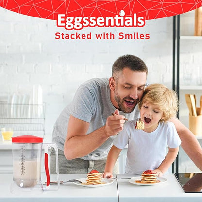Eggssentials Pancake Batter Dispenser - Batter Dispenser with Squeeze Handle for Cupcakes - Pancakes - Cookie Cakes - Waffles - and Biscuit Separation.