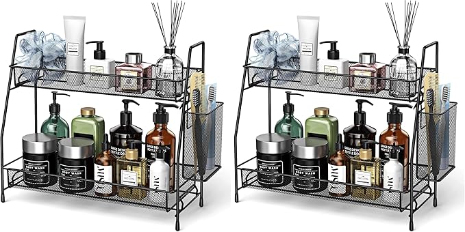 SPISPI Bathroom Organizer Countertop, Spice Rack Organizer for Cabinet,Bathroom Counter Organizer, Kitchen Countertop Organizer (Pack of 2) by SPISPI