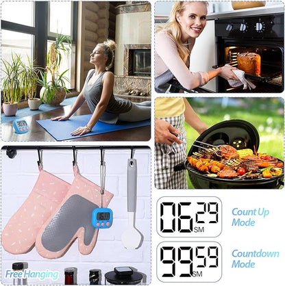 Leumoi 24 Pcs Digital Kitchen Timers Bulk Small Magnetic Timer On/Off Switch Minute Second Count up Countdown Loud Alarm for Classroom Cooking Baking(Blue) - Image 5