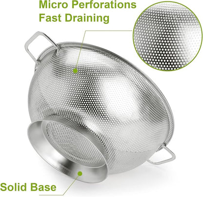 Gulex Colander Stainless Steel 3-Quart, Strainer for Kitchen Food, Dishwasher Safe - Image 3