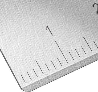 Upgraded 304 Stainless Steel Multi-Purpose Bench Scraper with Measurement Marks, Dishwasher Safe, Dough Cutter for Pizza, Bread and Cookie Dough Vegetable Chopper, Baking Supplies, Blue - Image 5