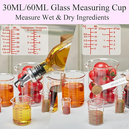 Ackers 7-Piece Glass Measuring Cup Set, Borosilicate Beaker Style Nesting Liquid Measuring Cups - Image 5