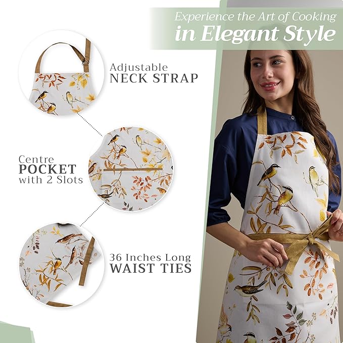 Maison d' Hermine 100% Cotton Apron for women with Pocket Kitchen Chef Apron for Men Cooking Mothers Day Gifts - Image 5