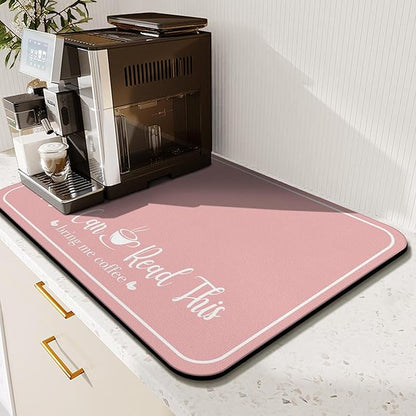 Coffee Bar Mat for Countertops 23inx15in,Absorbent Hide Stain Anti-Slip Cafe Bar Accessories Fit Under Coffee Machine Mat,dish drying mats for kitchen