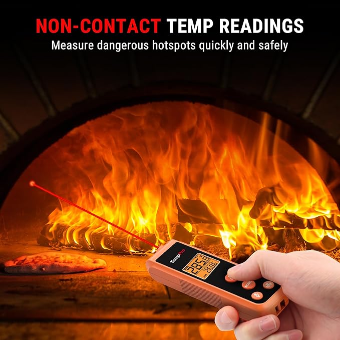 TempPro TP410 Infrared Thermometer Gun Non-Contact Laser Thermometer Gun for Cooking, Temperature Gun with Range -58℉~1022℉ for Pizza Oven Accessories, Griddle, HVAC, Engine(Previously ThermoPro) - Image 2