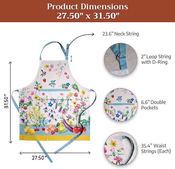 Maison d' Hermine 100% Cotton Apron for women with Pocket Kitchen Chef Apron for Men Cooking Mothers Day Gifts - Image 7