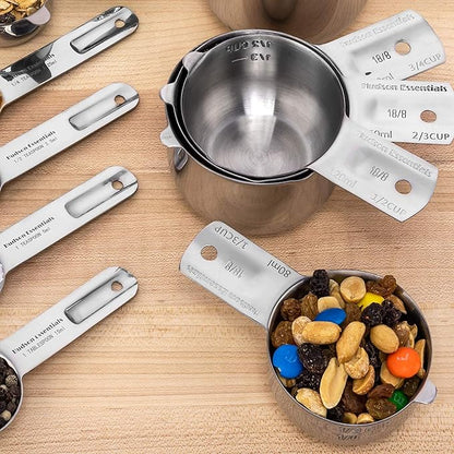 Hudson Essentials Stainless Steel Measuring Cups and Spoons Set - Stackable Set with Spout (11 Piece Set) - Image 9