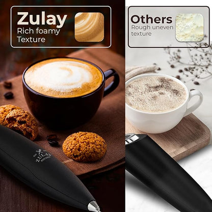 Zulay Kitchen Patented Tornado Triple Whisk Milk Frother with 4 Duracell Batteries – Handheld Foam Maker for Coffee, Lattes, Matcha & Hot Chocolate – Rich, Creamy Froth in Seconds - Obsidian Black - Image 6