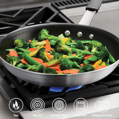 Tramontina Professional 12-Inch Non Stick Large Frying Pan, Heavy-Gauge Aluminum Skillet with Reinforced Nonstick Coating, Gray Handle, Dishwasher and Oven Safe - Image 2
