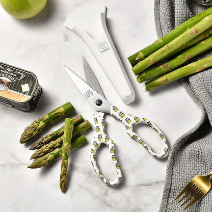 Linoroso Kitchen Scissors Heavy Duty Kitchen Shears with Magnetic Holder Made with Japanese Steel 4034, Multipurpose Ultra Sharp Cooking Scissors for Meat/Vegetables/BBQ/Herbs/Pizza (Graphic,Tiger) - Image 7