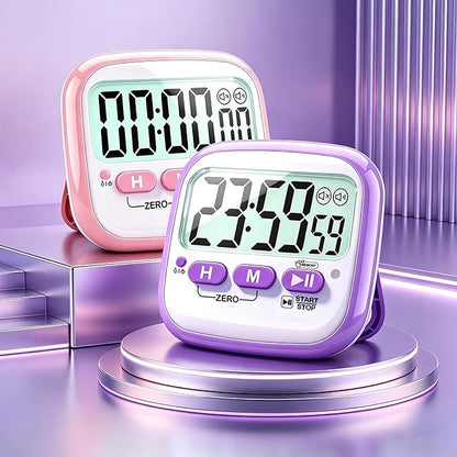 Antonki 2 Pack Classroom Timers for Kids Teachers, Magnetic Countdown Digital Kitchen Timer for Cooking, Study, Exercise, Games, Time Mangement - Loud/Silent Mode - Battery Included - Image 2