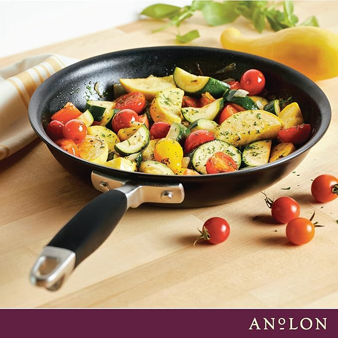 Anolon Advanced Home Hard Anodized Nonstick Skillet, 10.25 Inch – 10 Inch Fry Pan, Non Stick Saute Pan, Durable Cooking Skillet - Onyx - Image 8