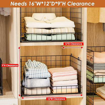 Yociyoga 4-Tier Stackable Closet Organizers and Storage Shelves, Foldable Closet Shelf Organizer, Black(Patent Protection)(Patent No. 30022416) - Image 4