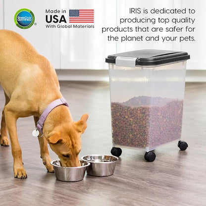 IRIS USA Airtight Dog Food Storage Container, Up to 30 lbs, Attachable Wheels, for Dog Cat Bird and other Pet Food Storage Bin, Keep Fresh, Easy Mobility, BPA Free, Black - Image 6