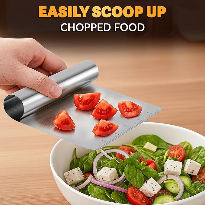Bench Scraper Kitchen – Multipurpose Pastry Scraper Tool with Measurement Marks for Even Portions, Stainless Steel Build, Ergonomic Grip for Better Control – Pizza, Cookie & Bread Dough Cutter Tool - Image 8