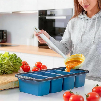 GORCI Silicone Soup Freezer Trays with Lids - 3 Pack, ½ cup, 1 cup, and 2 cup - Perfect Portion Control for Broth, Sauce & Meal Prep ，100% Platinum Silicone BPA-Free, Flexible, Dishwasher Safe - Image 6