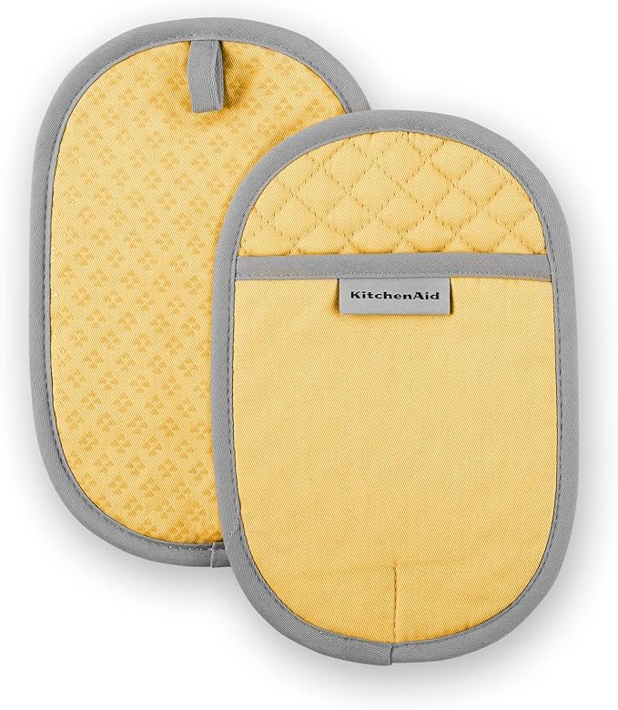 KitchenAid Asteroid Pot Holder 2-Pack Set, Buttercup Yellow, 6.5"x10" by KitchenAid