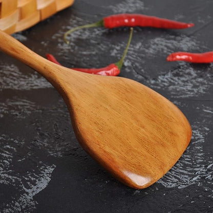 FJNATINH Wooden Spatula with Long Handle for Cooking Kitchen Cookware - Image 4