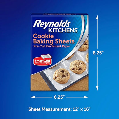 Reynolds Kitchens Cookie Baking Sheets, Pre-Cut Parchment Paper, 25 Count per Pack (Pack of 4), 100 Sheets Total - Image 2