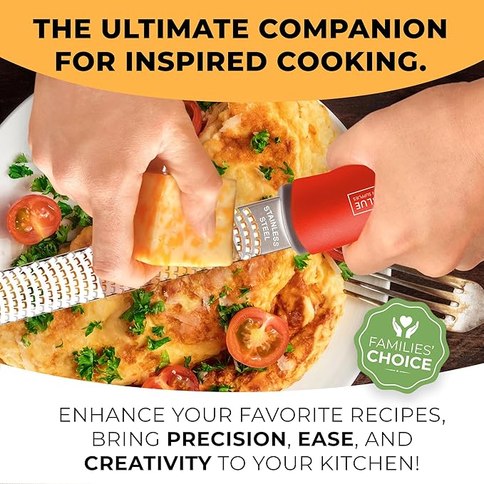 Orblue Lemon Zester & Cheese Grater - Premium Citrus Zester, Kitchen Grater for Parmesan, Chocolate, Fruits, Vegetables, Ginger, Garlic, Nutmeg - Stainless Steel Blades with Protective Cover, Red - Image 9