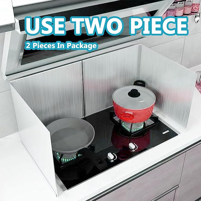 2 PCS Stove Grease Splatter Screens Guard | Range Backsplash Splatter Guard for Wall | 2 Sided Foldable Splash Shield Metal Panel Protector for Cooking, Stainless Steel, 15.7 X 15.7 X 15.7 Inches - Image 6